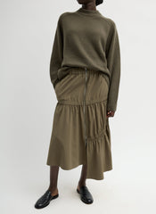 Tech Suiting Asymmetrical Skirt | Tibi Dark Hazelnut
