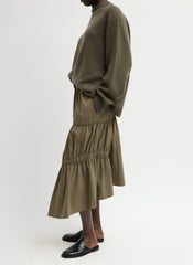 Tech Suiting Asymmetrical Skirt | Tibi Dark Hazelnut