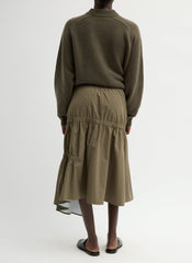 Tech Suiting Asymmetrical Skirt | Tibi Dark Hazelnut