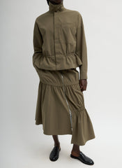 Tech Suiting Asymmetrical Skirt | Tibi Dark Hazelnut