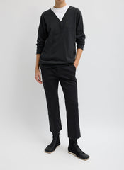 Compact Tech Knit Cropped Bootcut Pant | Tibi Black