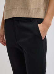 Compact Tech Knit Cropped Bootcut Pant | Tibi Black