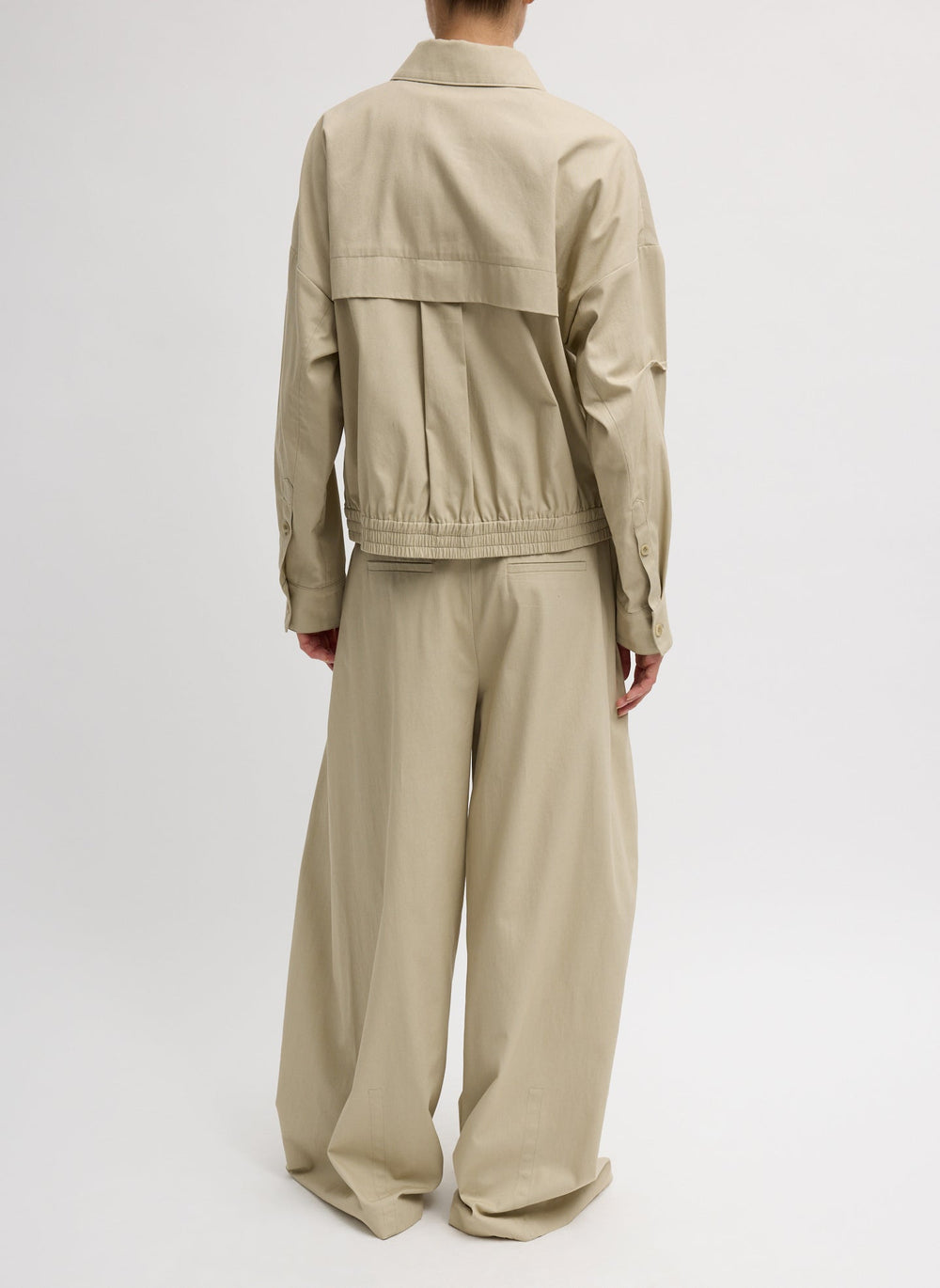 Luxe Spring Twill Bomber | Tibi Taupe