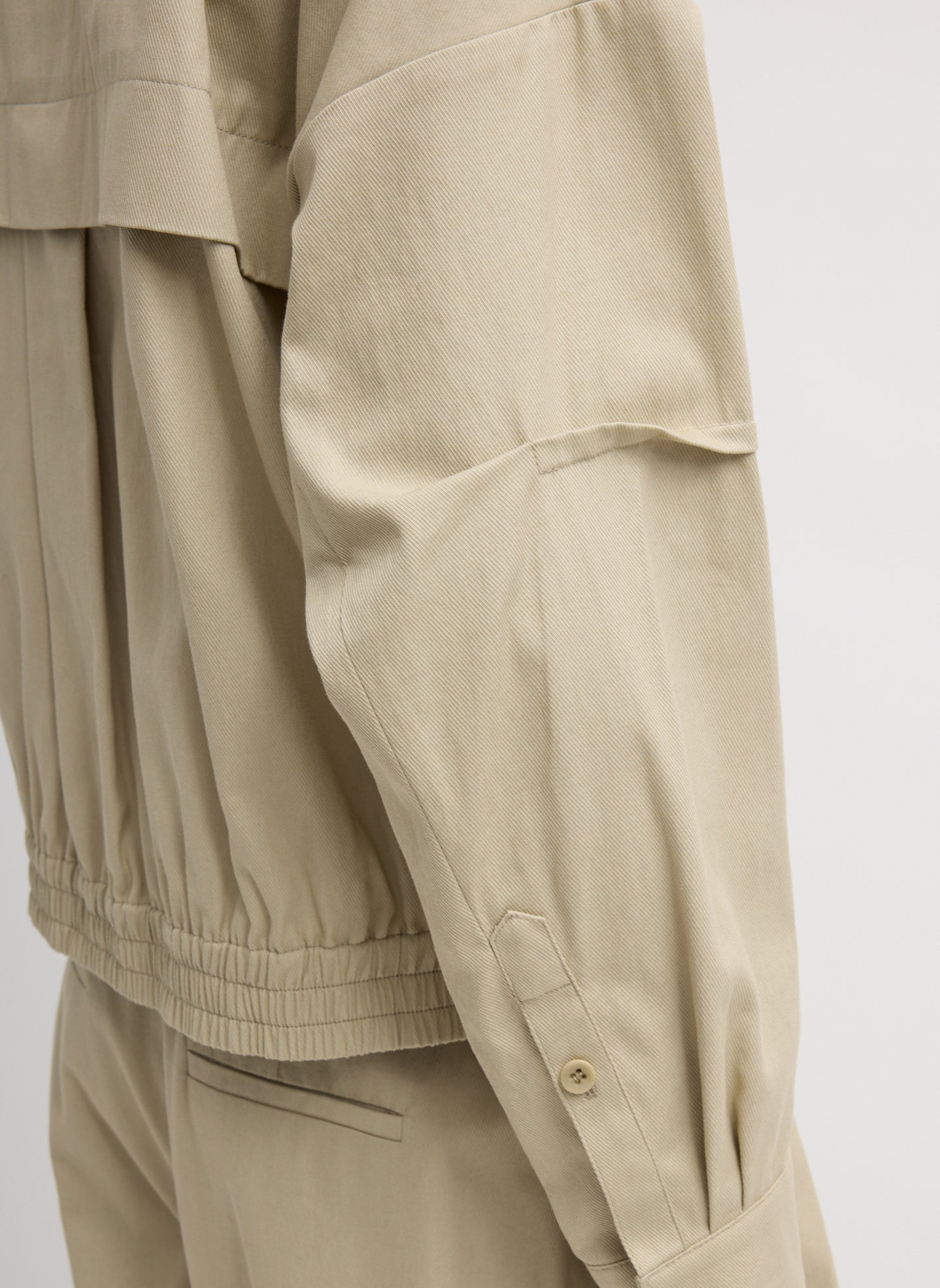 Luxe Spring Twill Bomber | Tibi Taupe