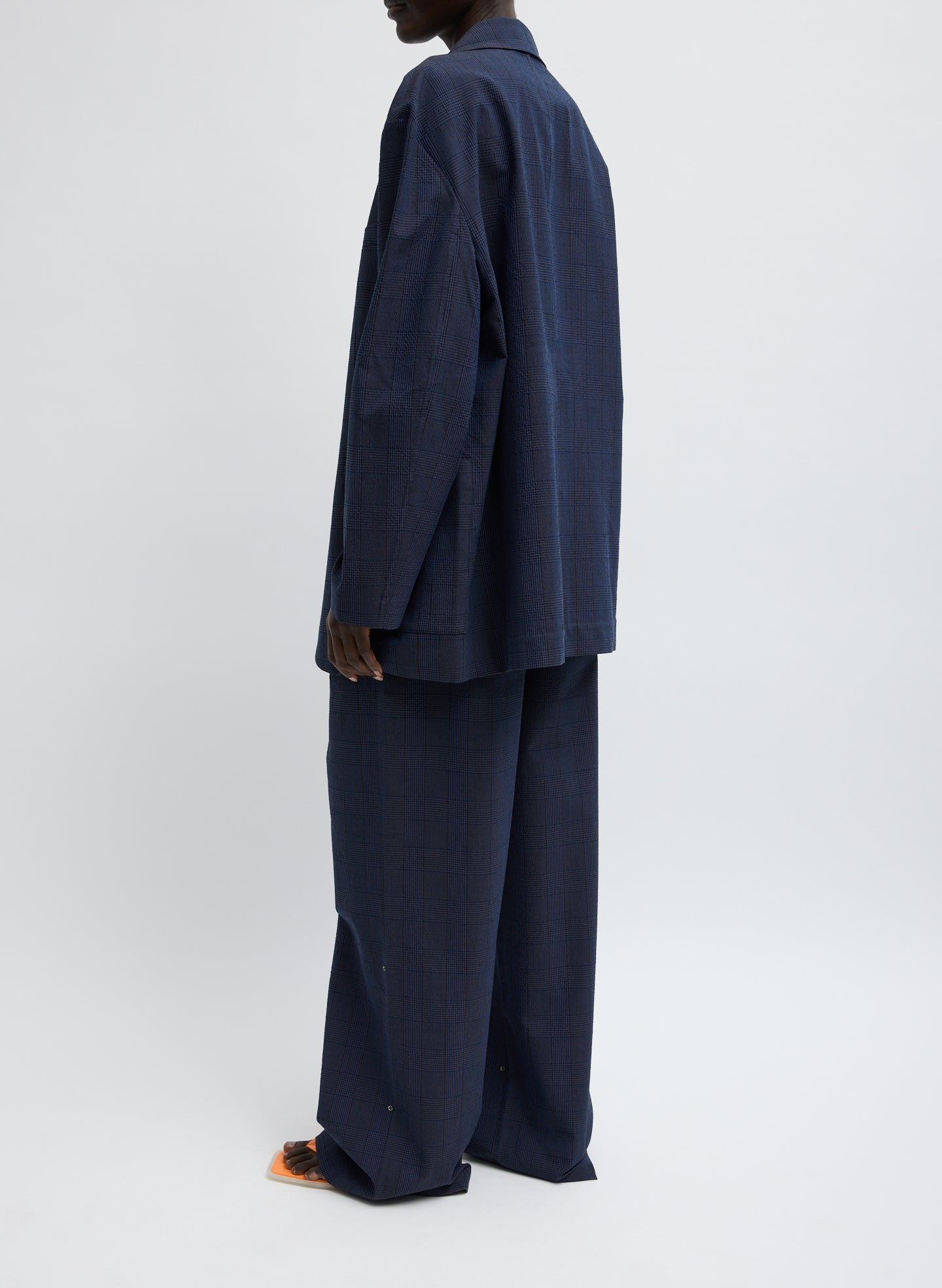 Menswear Crepon Liam Blazer | Tibi Navy Multi
