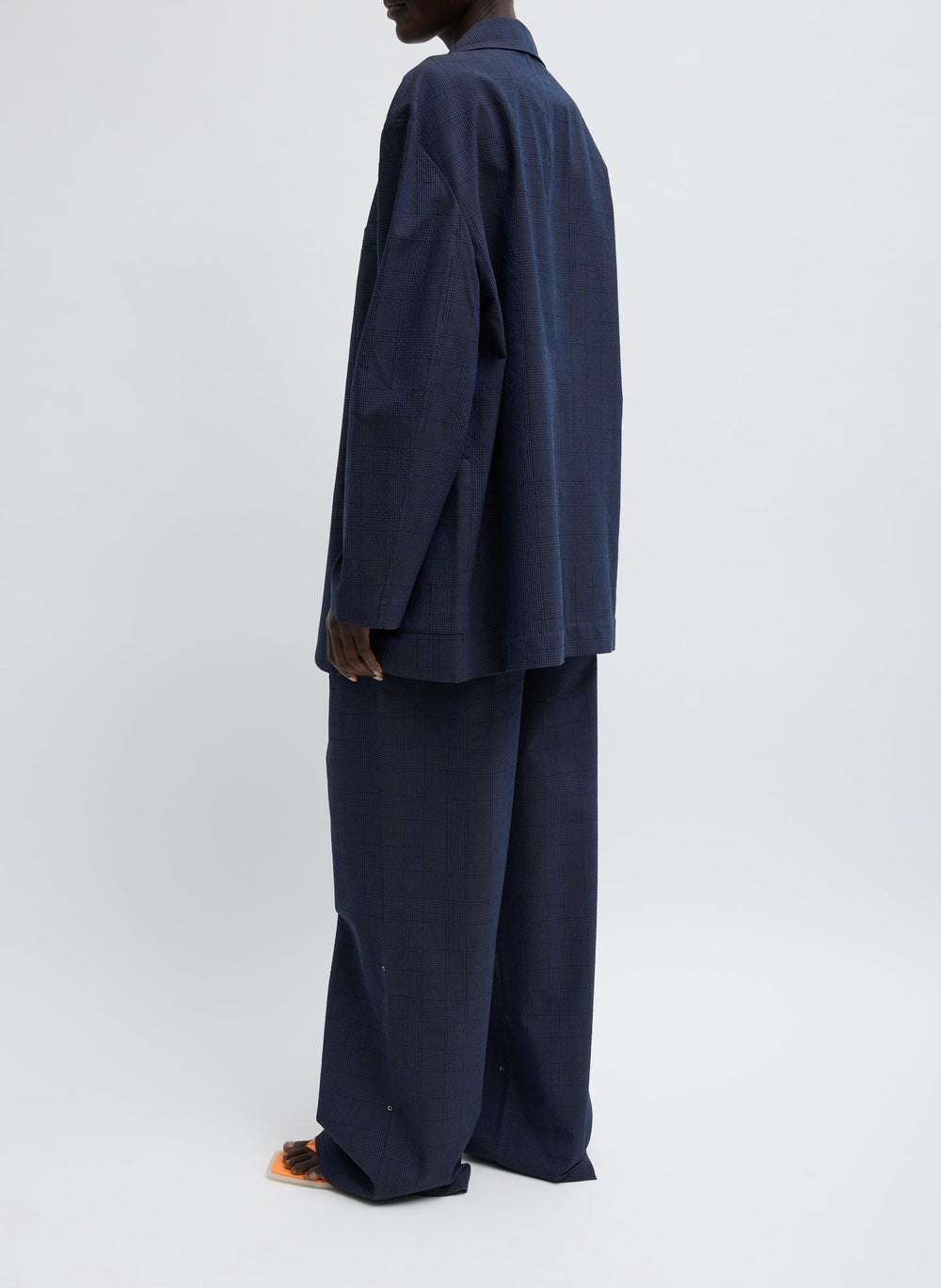 Menswear Crepon Liam Blazer | Tibi Navy Multi