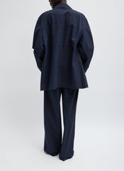 Menswear Crepon Liam Blazer | Tibi Navy Multi