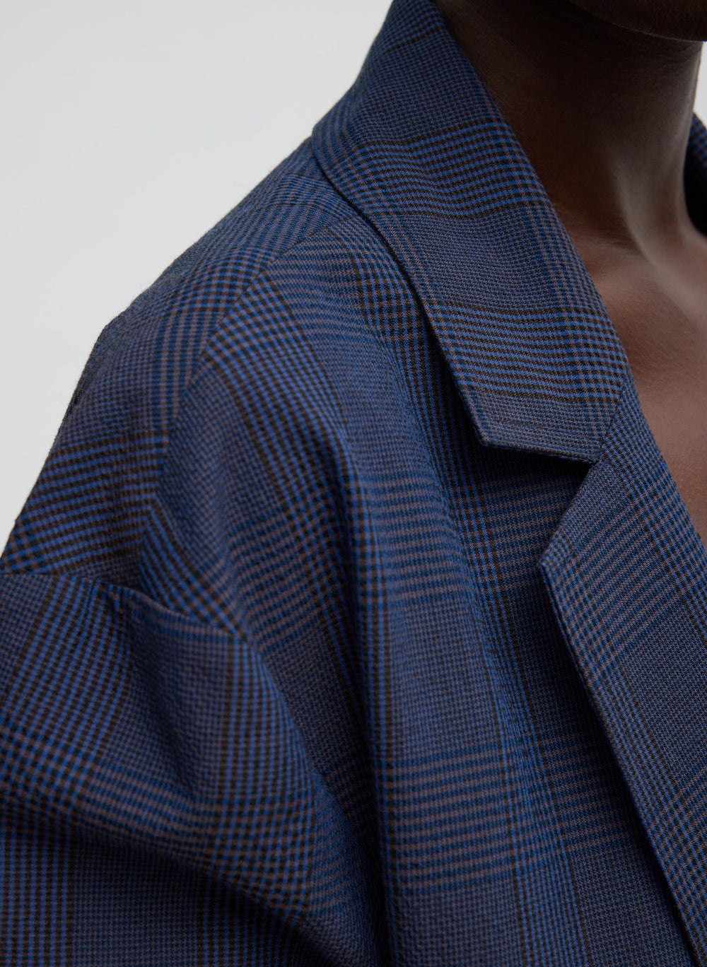 Menswear Crepon Liam Blazer | Tibi Navy Multi