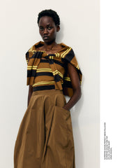 Super Fine Gauge Striped Tube Top | Tibi Brown Multi
