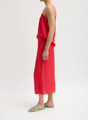 Summer Slip Wrap Skirt | Tibi Faded Red