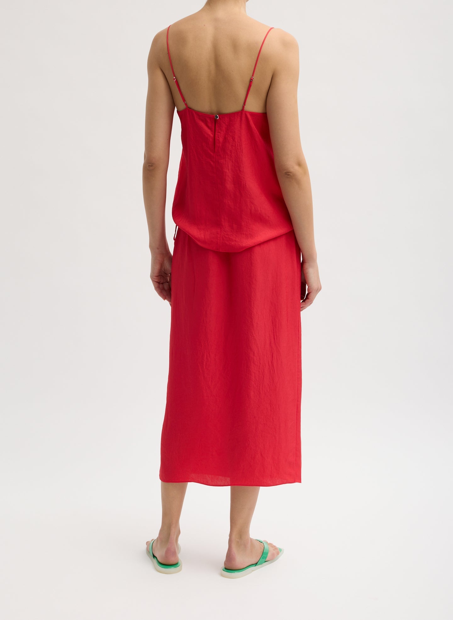 Summer Slip Wrap Skirt | Tibi Faded Red