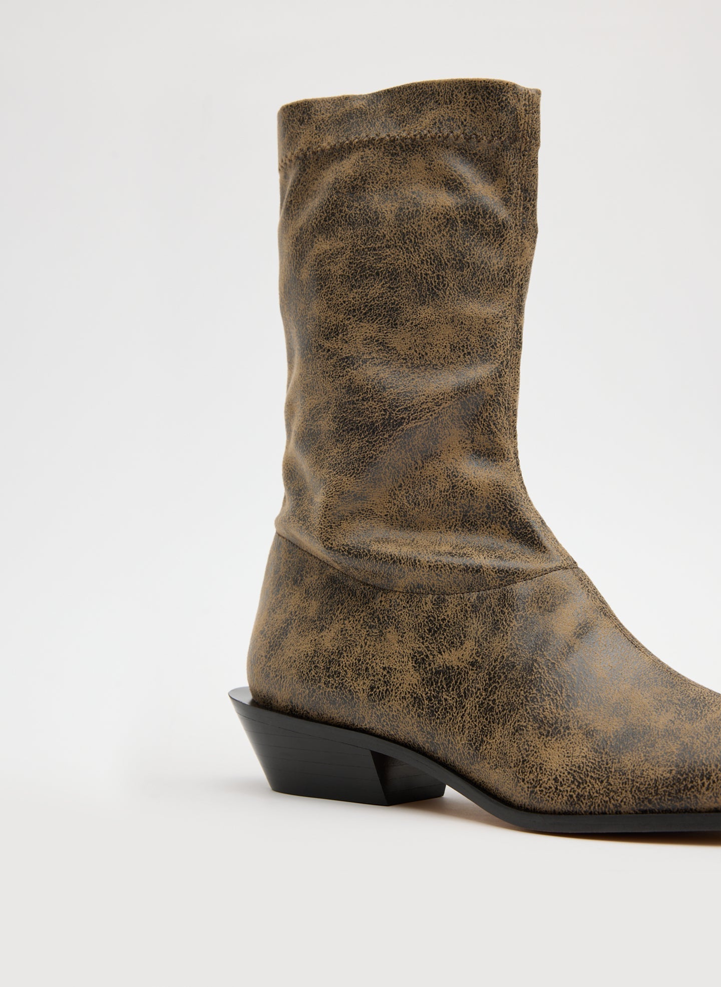 Distressed Leo Boot | Tibi Black/Tan Multi