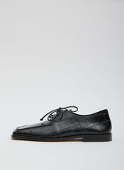 Brody Square Toe Loafer Crocodile Embossed | Tibi Black