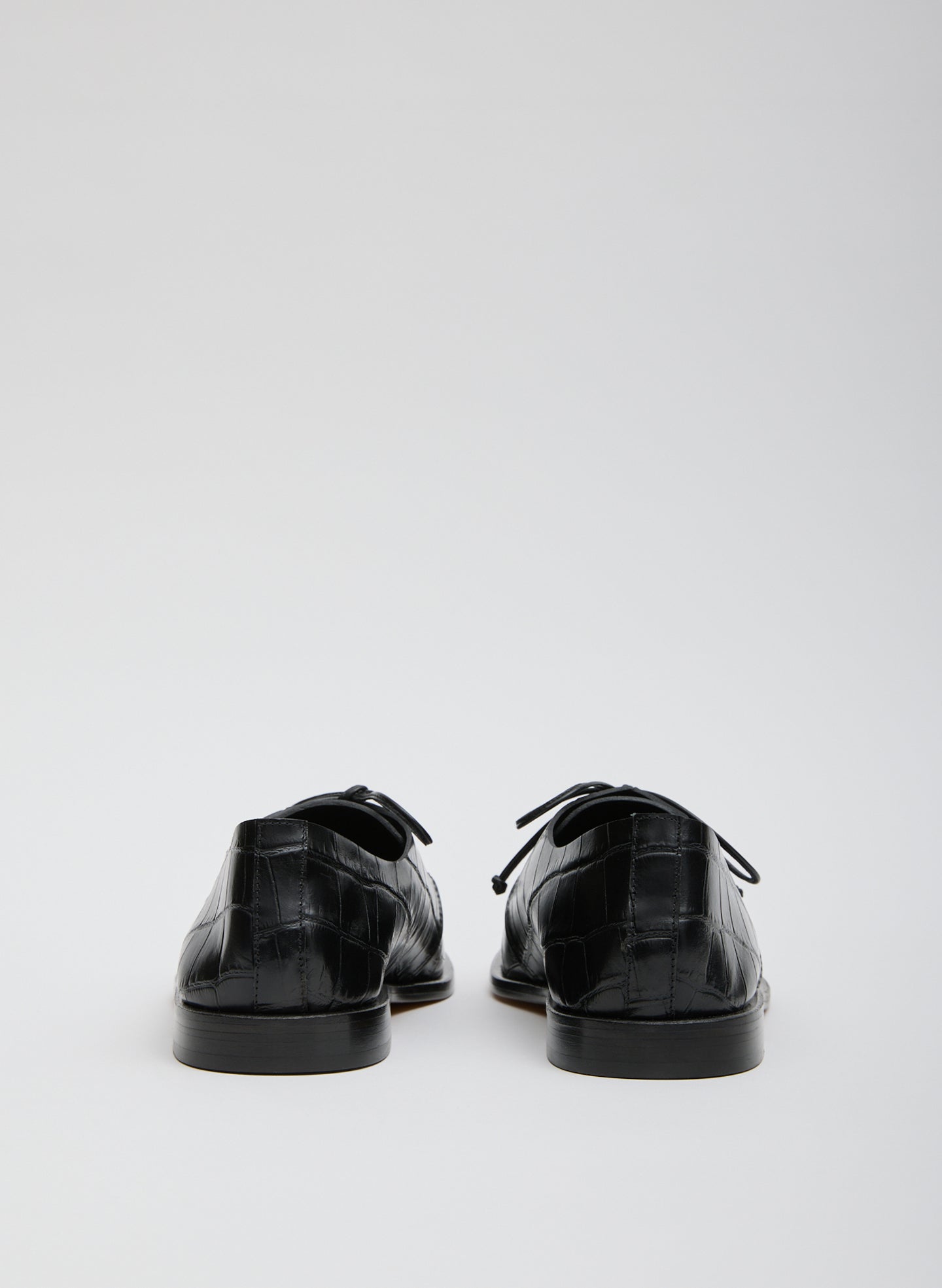 Brody Square Toe Loafer Crocodile Embossed | Tibi Black