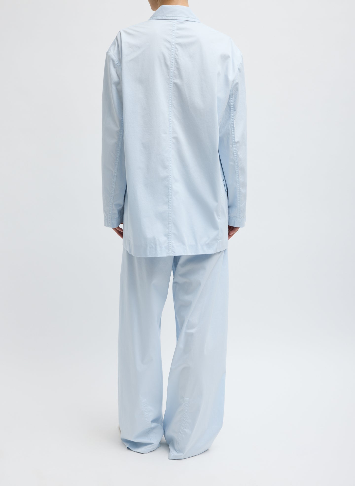 Garment Dyed Silky Cotton Liam Blazer | Tibi Pale Blue