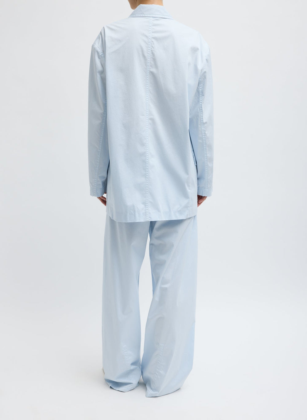 Garment Dyed Silky Cotton Liam Blazer | Tibi Pale Blue