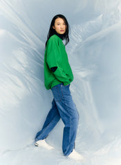 Cocoon Crewneck Sweatshirt | Tibi Green