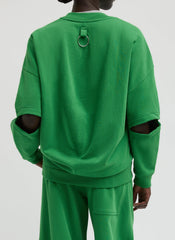 Cocoon Crewneck Sweatshirt | Tibi Green