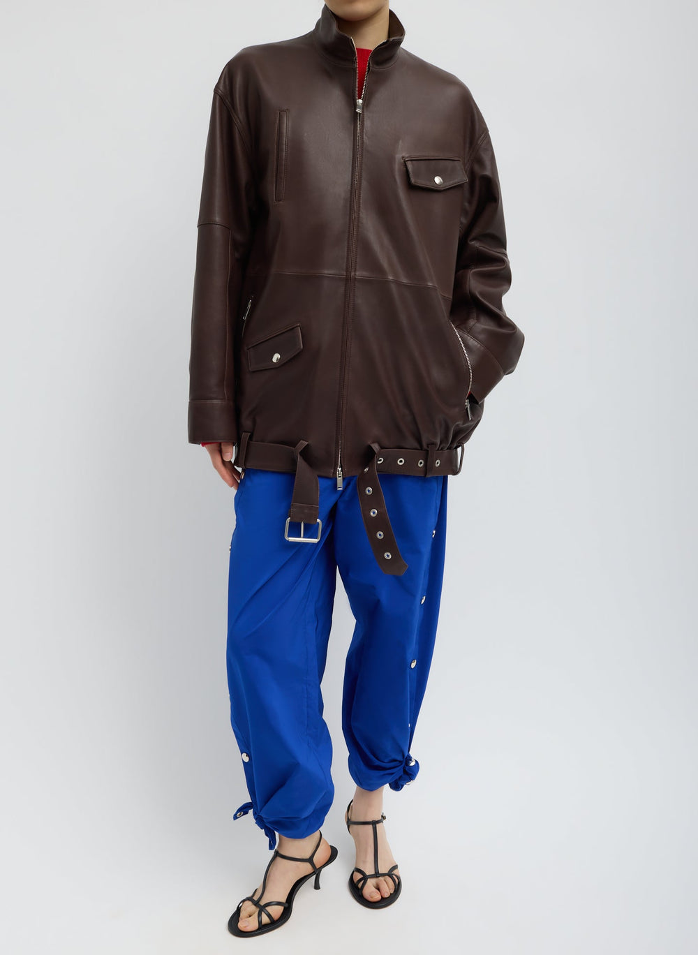 Nylon Snap Pull On Jogger | Tibi Blue