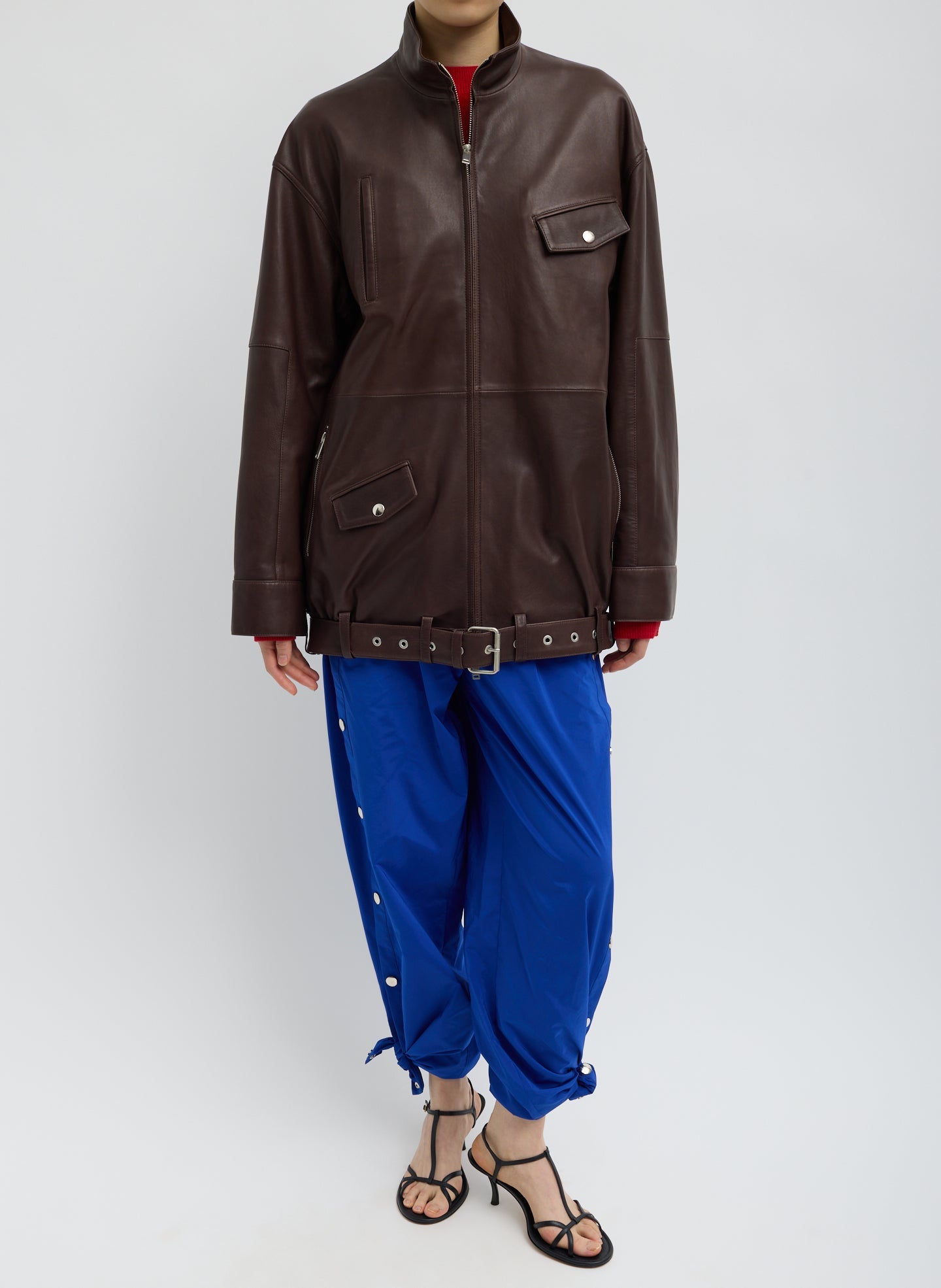 Nylon Snap Pull On Jogger | Tibi Blue