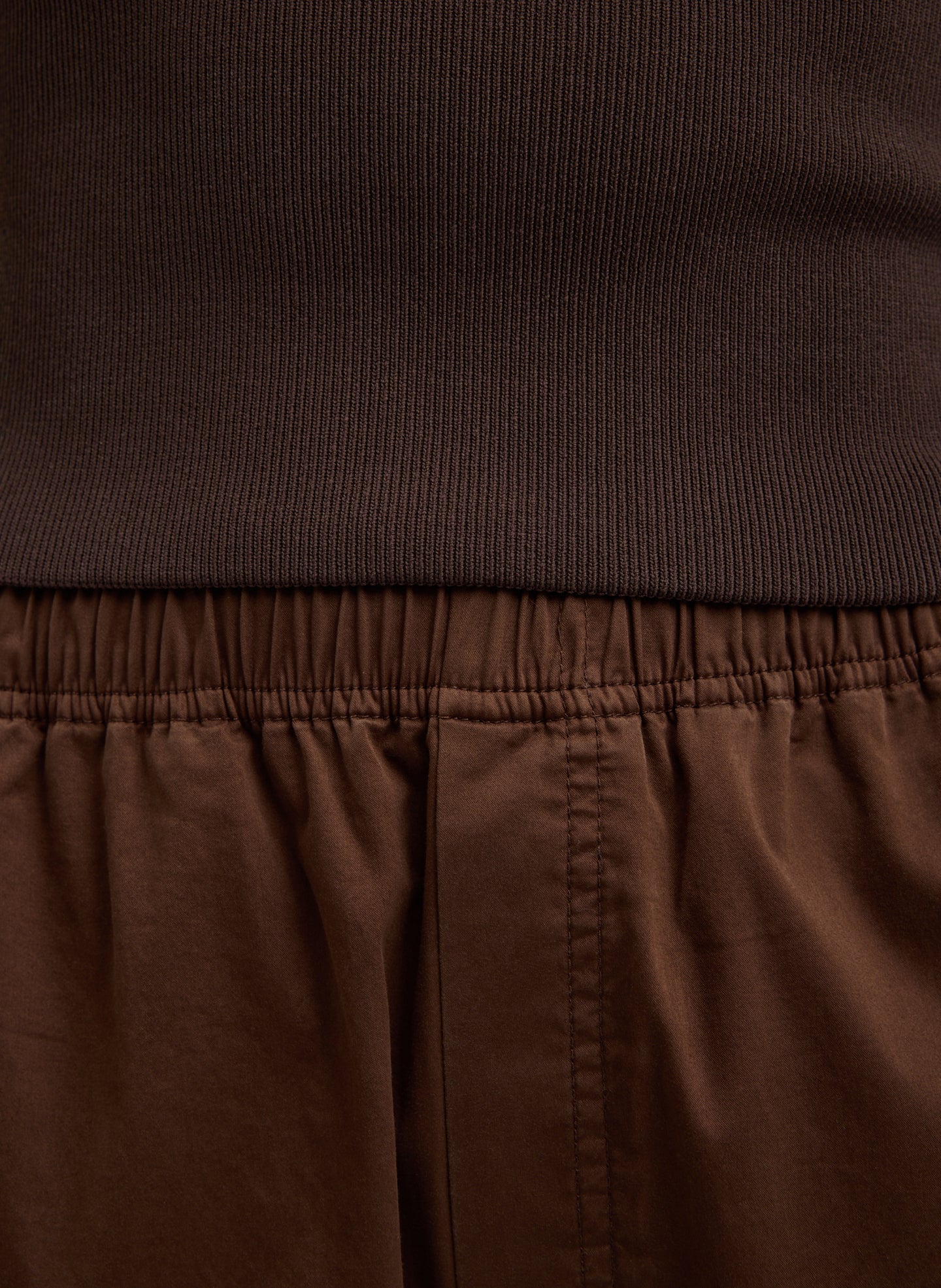 Garment Dyed Silky Cotton Winslow Pull On Pant | Tibi Brown