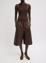 Ribbed Sweater Cut Out Tank | Tibi Hickory Brown