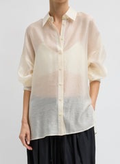Summer Voile Oversized Shirt | Tibi Ivory