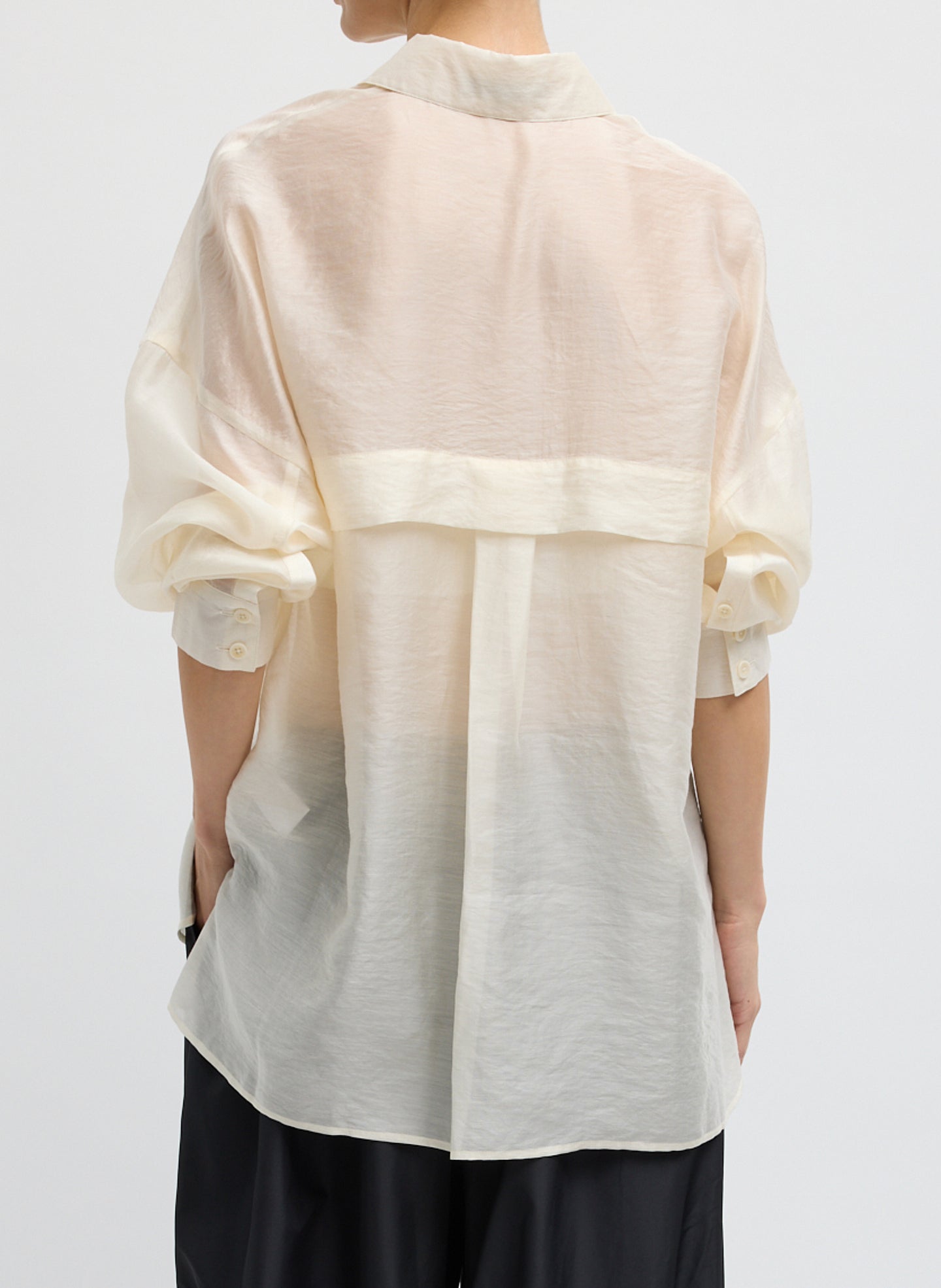 Summer Voile Oversized Shirt | Tibi Ivory