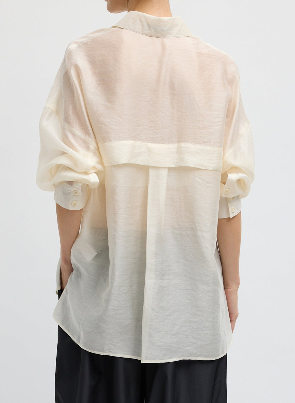 Summer Voile Oversized Shirt | Tibi Ivory