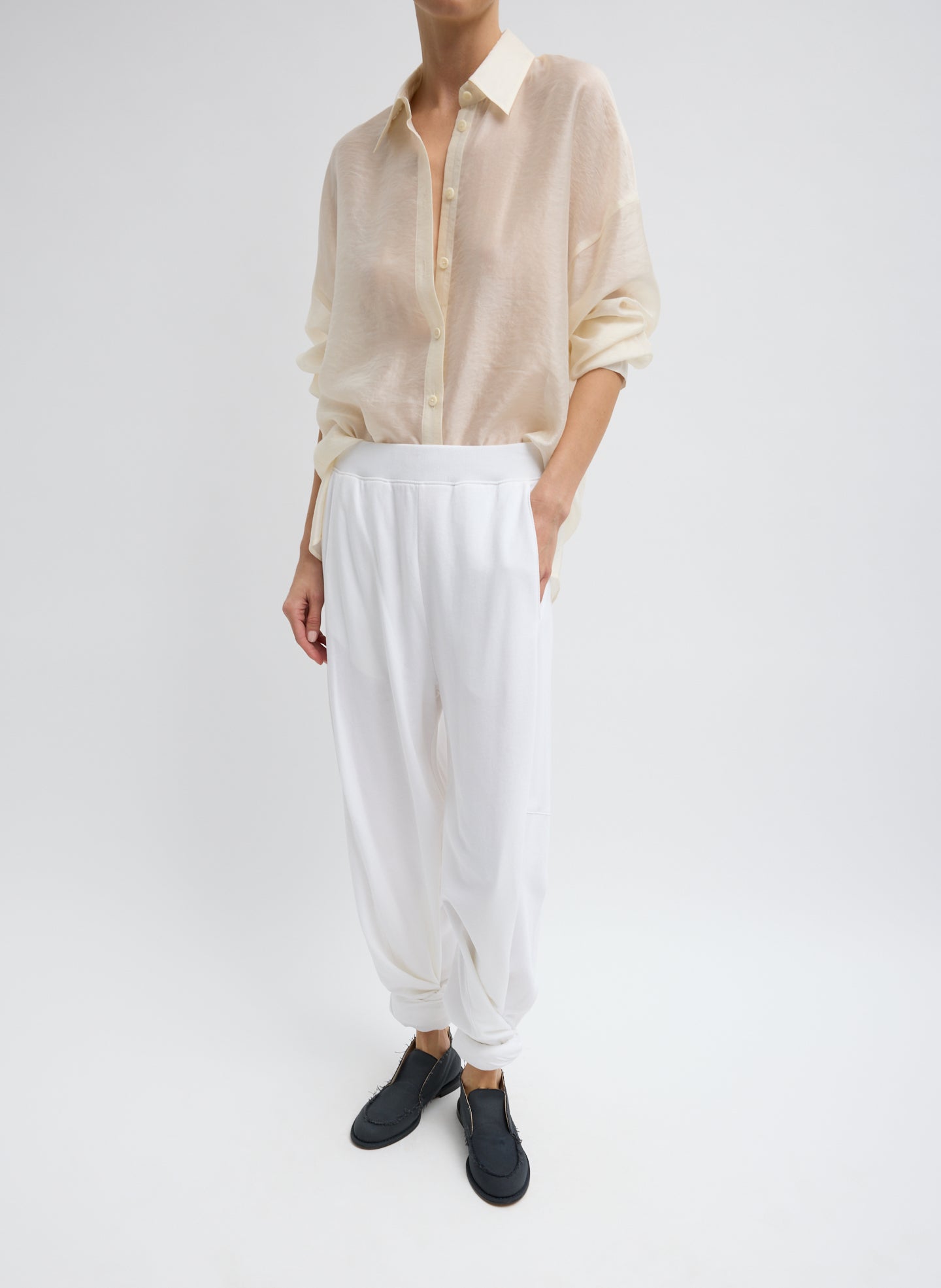 Summer Voile Oversized Shirt | Tibi Ivory