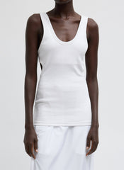 Ribbed Racerback Tank | Tibi White