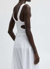Ribbed Racerback Tank | Tibi White
