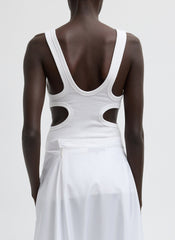 Ribbed Racerback Tank | Tibi White