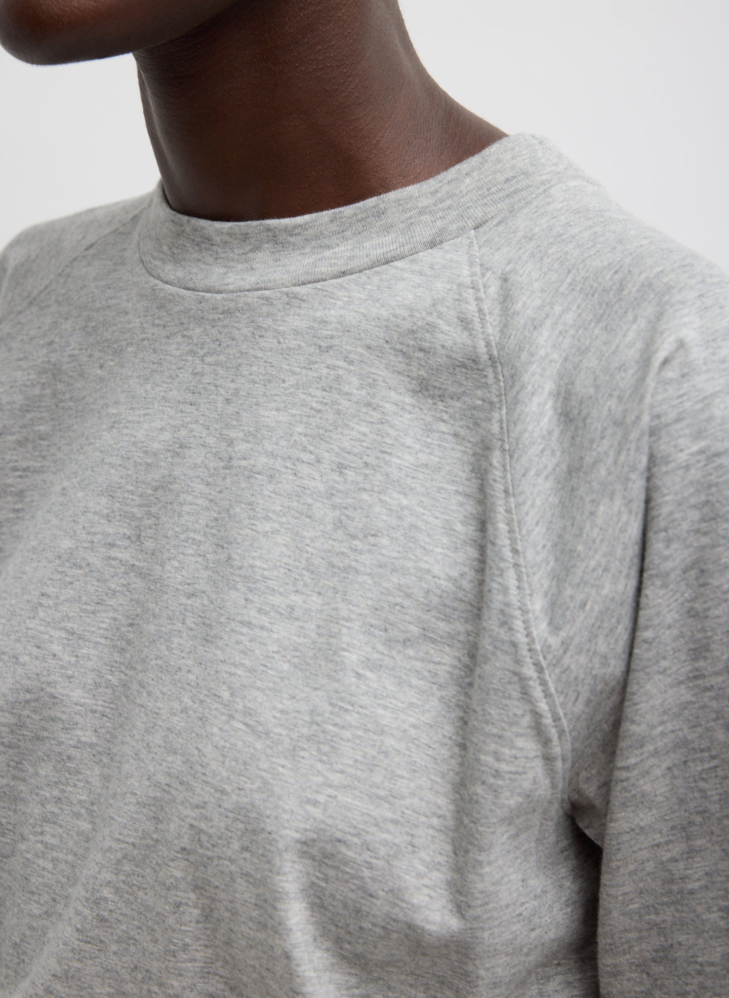 Short Sleeve T-Shirt With Shirred Back | Tibi Heather Grey