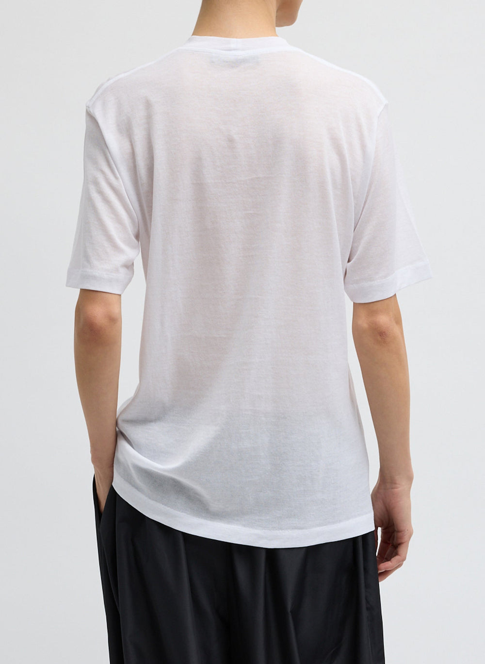 Sheer Crepe Knit Mock Unisex T-Shirt | Tibi White