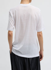 Sheer Crepe Knit Mock Unisex T-Shirt | Tibi White