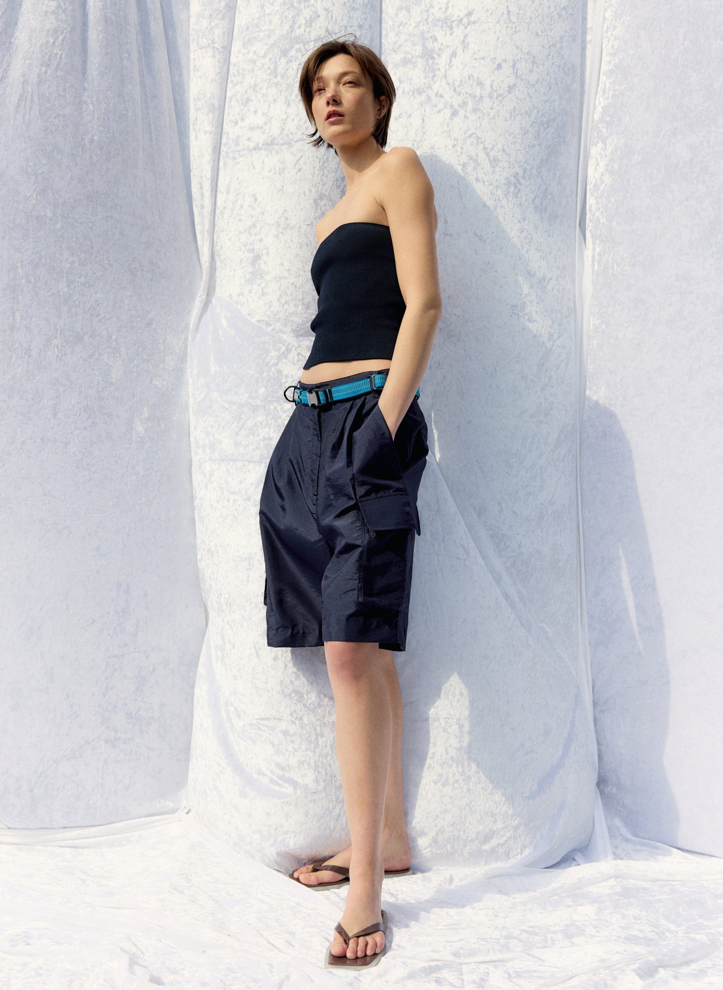 Ribbed Sweater Tube Top | Tibi Navy