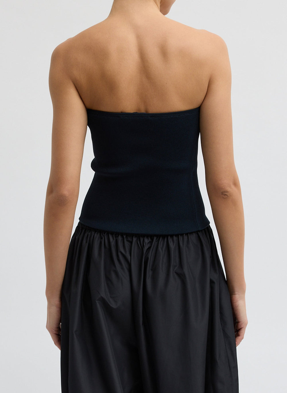 Ribbed Sweater Tube Top | Tibi Navy