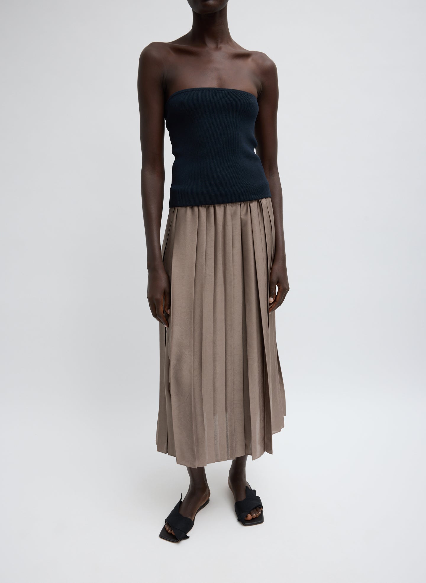 Ribbed Sweater Tube Top | Tibi Navy