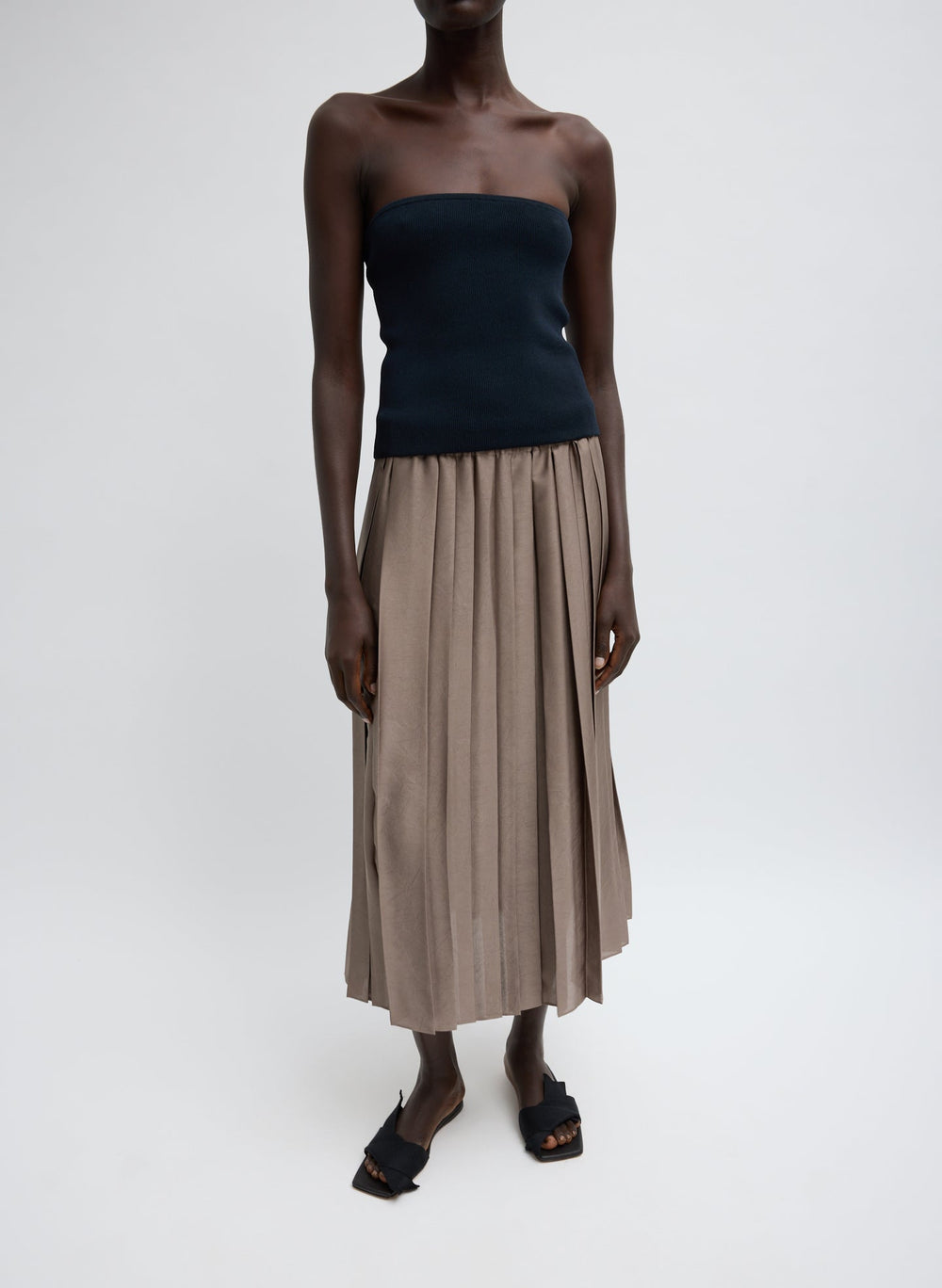 Ribbed Sweater Tube Top | Tibi Navy