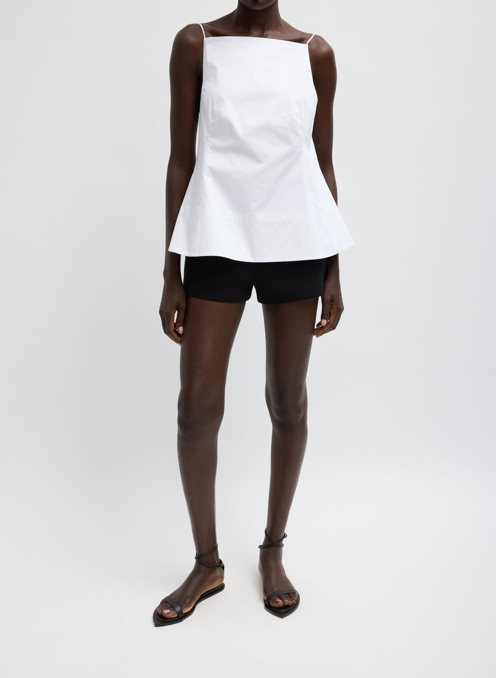 Eco Poplin Strappy Open Back Top | Tibi White