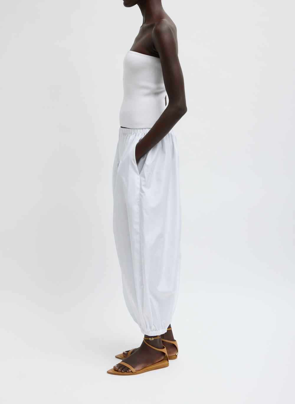 Summer Nylon Zeppelin Pant | Tibi White