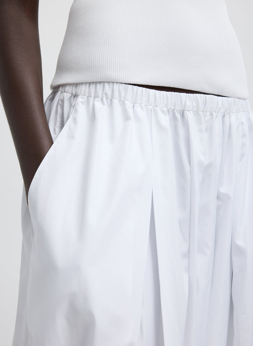 Summer Nylon Zeppelin Pant | Tibi White