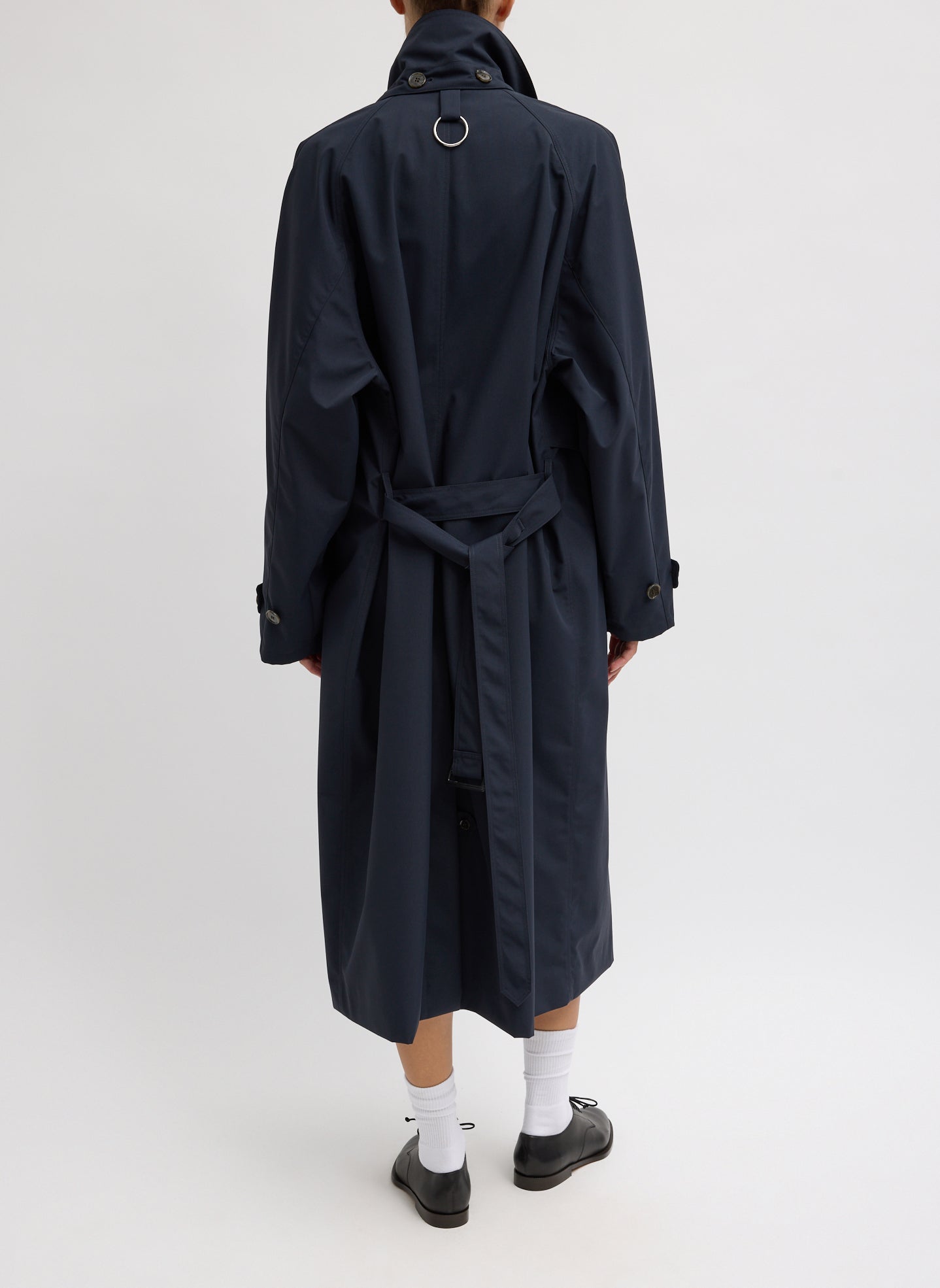 Double Collar Frank Trench | Tibi Navy
