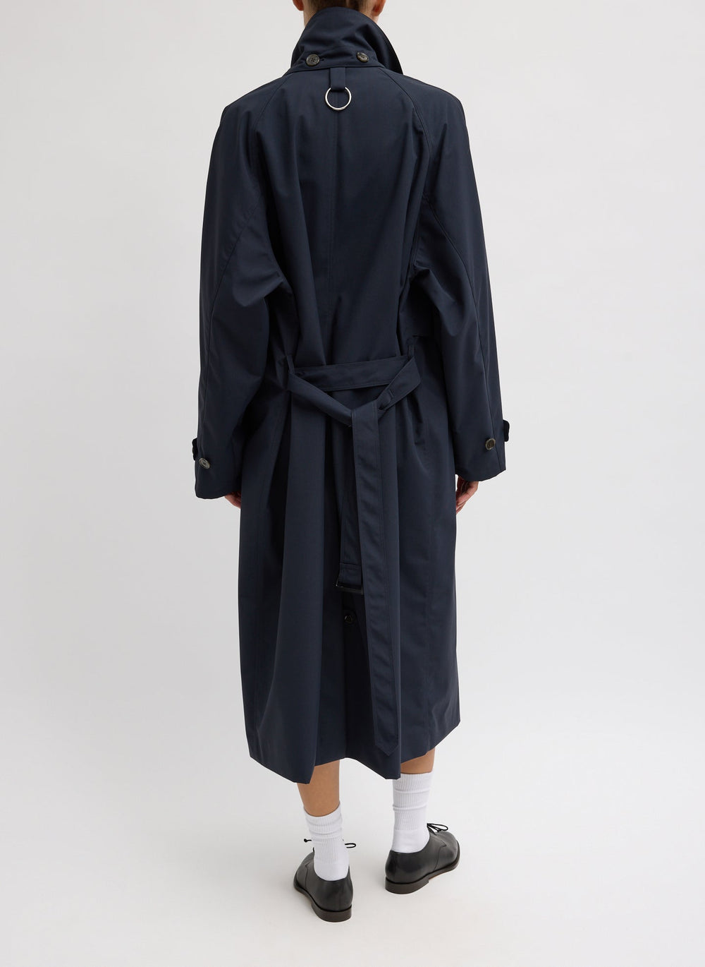 Double Collar Frank Trench | Tibi Navy
