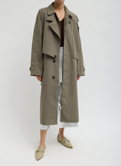 Double Collar Frank Trench | Tibi Dark Hazelnut
