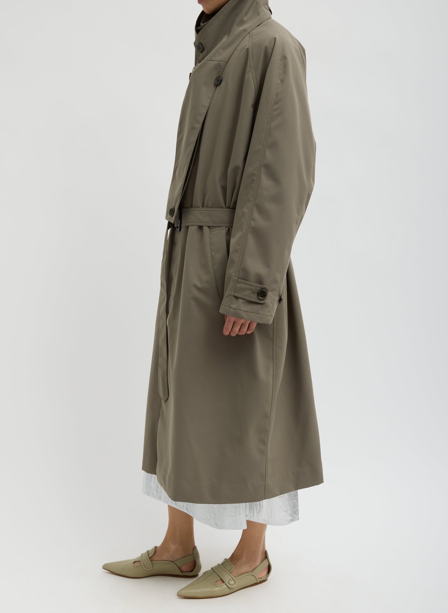 Double Collar Frank Trench | Tibi Dark Hazelnut