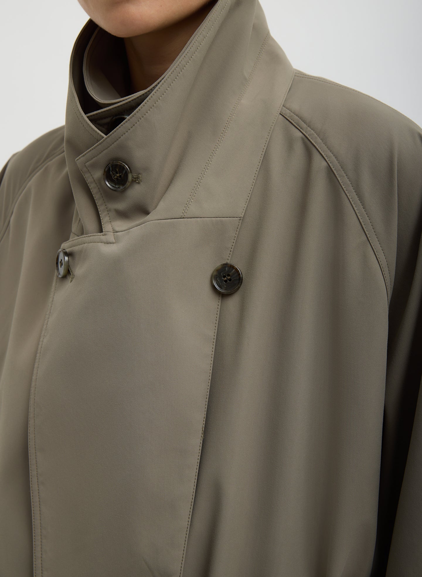 Double Collar Frank Trench | Tibi Dark Hazelnut