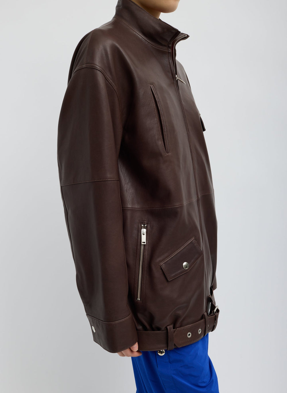 Leather Moto Bomber | Tibi Brown