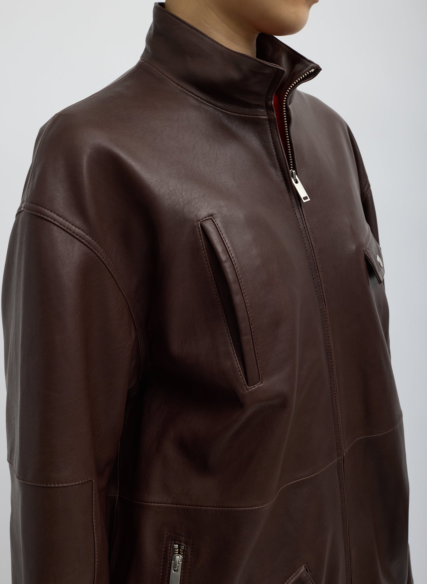 Leather Moto Bomber | Tibi Brown